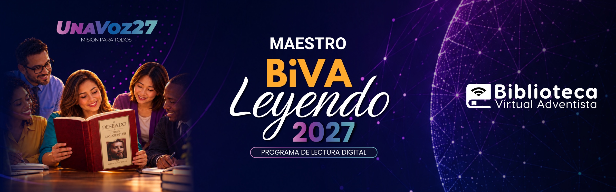 Arte oficial de Maestro BiVA Leyendo 2027 en español